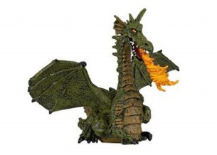 WINGED GREEN DRAGON W/ FLAMES