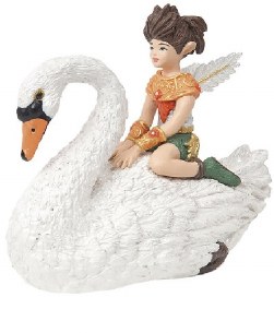 ELF CHILD ON A SWAN