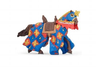 BLUE DRESSED HORSE W/ FLEUR DE