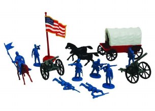 CIVIL WAR CALVERY SET W/WAGON