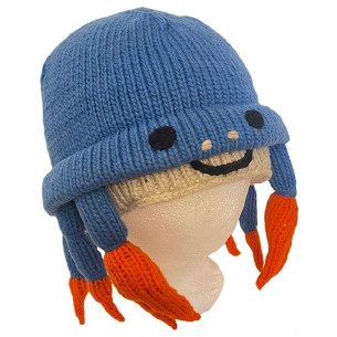 BLUE CRAB KNIT HAT