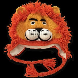Orange Lion Knit Hat
