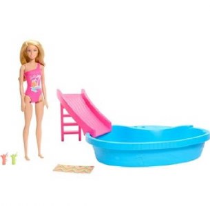 BARBIE POOL WITH BLONDE DOLL