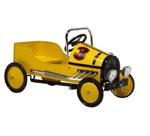 YELLOW RETRO PEDAL CAR