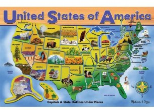 US MAP WOODEN PUZZLE