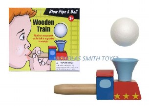 WOODEN TRAIN BLOW PIPE & BALL