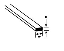 .030 x .156 STYRENE STRIP 10PC