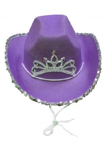 RHINESTONE COWGIRL PURPLE HAT