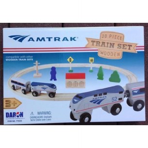 AMTRAK 20 PC WOODEN TRAIN SET