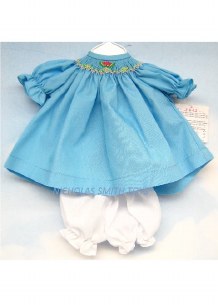 10"  BISHOPED SMOCKED AQUA