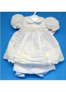 18" SMOCKED AND FLOWERED DRESS