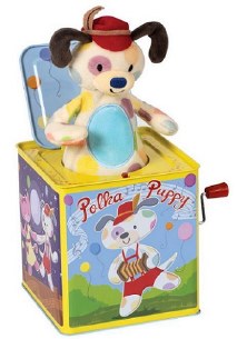 POLKA PUPPY JACK-IN-THE-BOX