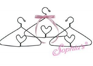 SET OF 3 WIRE HEART HANGERS