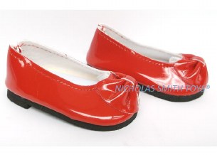 RED PATENT BOW SHOES