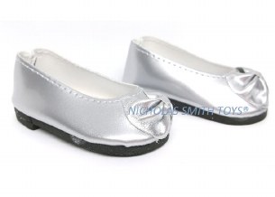 PATENT SILVER BOW SHOE