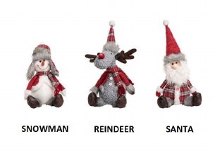 PLUSH REINDEER ,SNOWMAN, SANTA