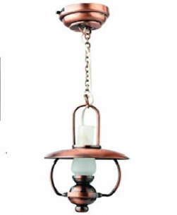 LED COPPER HANG LAMP W/CHIMNEY