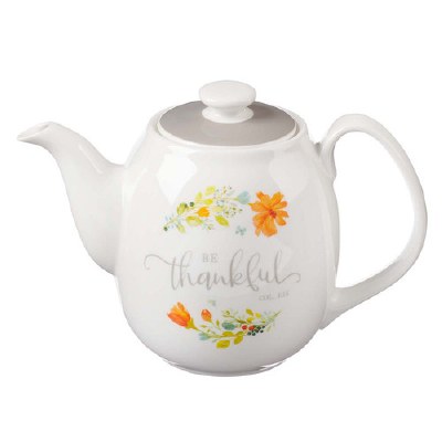 Be Thankful Ceramic Teapot