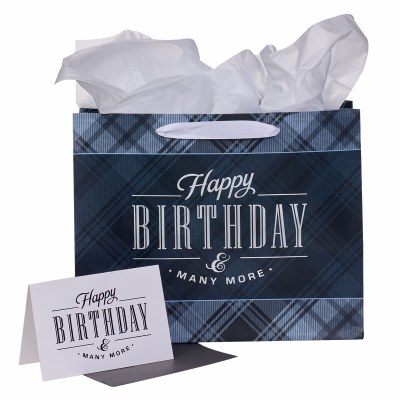 Gift Bag - Happy Birthday, Charcoal