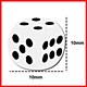 Opaque 10mm Spot Dice White Opaque 10mm Spot Dice White