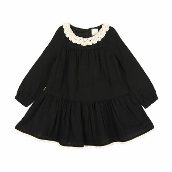 Black Collar Dress Black 14 - Styled Child