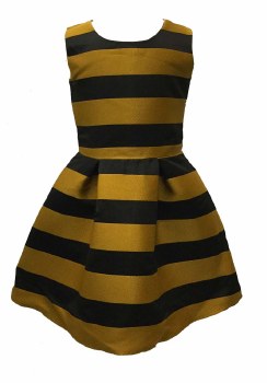 black and yellow striped dress