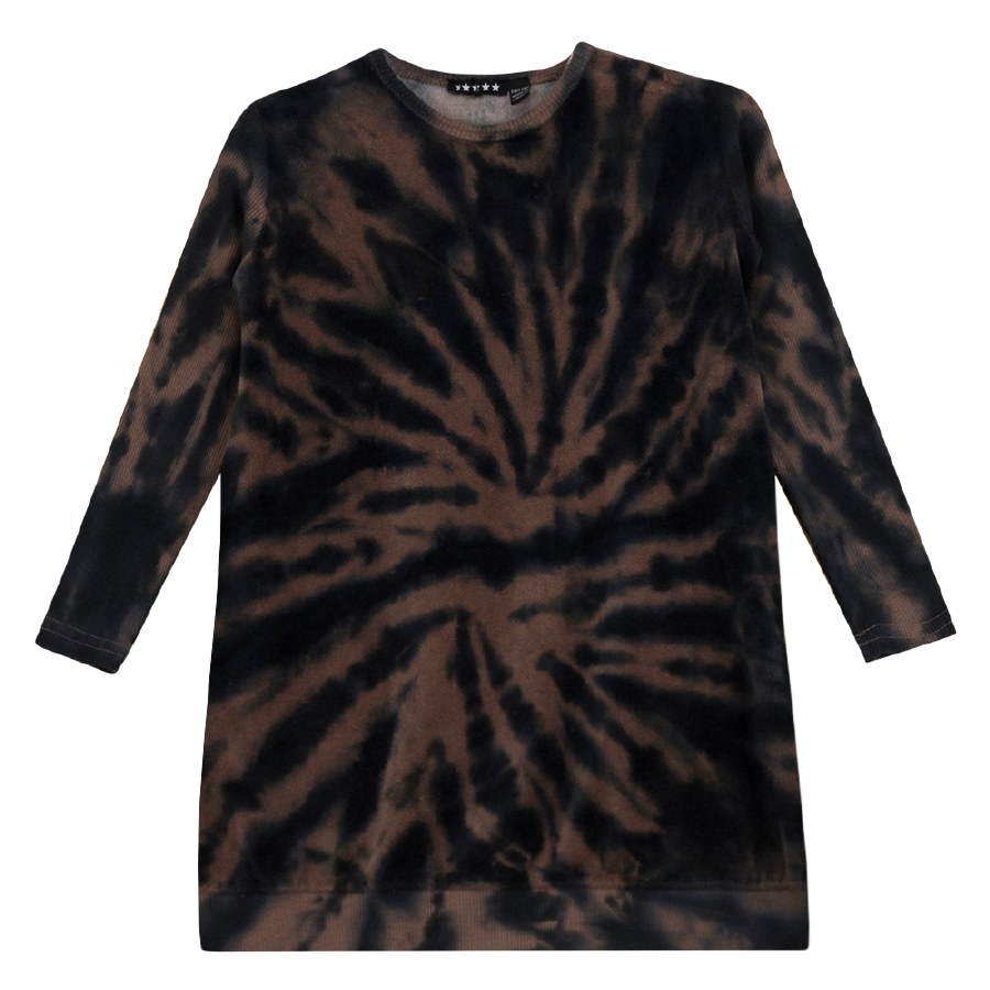 Tie Dye Velour Dress Chesnut 1 Styled Child