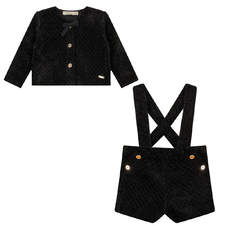 Textured Velvet Overalls Set B Styled Child