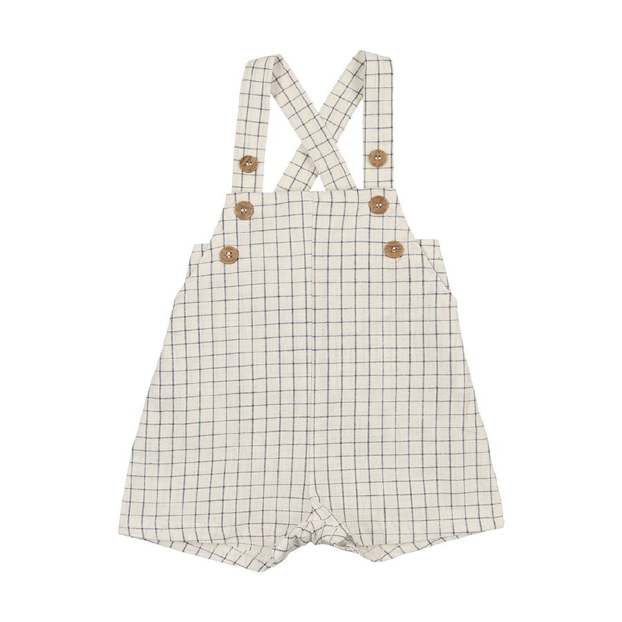 Linen Overalls Blue Check 12M Styled Child