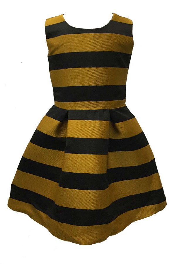 Striped Dress Gold/Black 4 - Styled Child