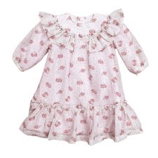 Floral Dress W/ Ruffle Collar