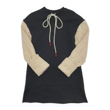 Dress w/ Knit Sleeves Black 4