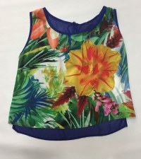 Floral Chiffon Vest Royal 8