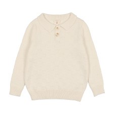 Boys Knit Polo Cream 6