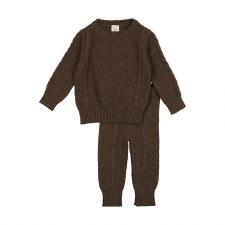 Cable Knit Set Heather Brown 3