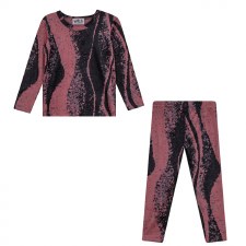 Ribbed Velour PJ Pink/Black 5