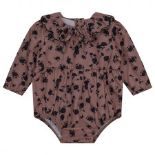 Floral Romper W/ Ruffle Collar