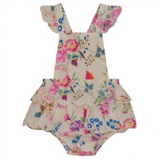 Bold Floral Romper Cream 9M