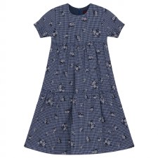 Gingham Robe W/ Flowers Blue 2
