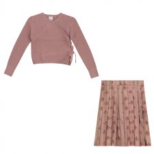 Girls 2pc W/ Floral Pleated Sk