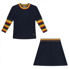 Girls 2pc W/ Multistripe Trim