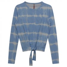 Front Tie Teen Tie Dye Top Blu