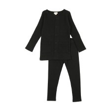 Cardigan Ribbed Set Black 18M