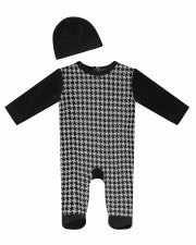 Houndstooth Stretchie set Blac