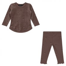 Baby Acorn Velour Set Taupe 9M