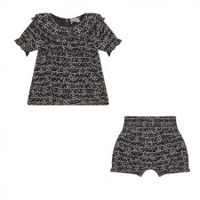 Crinkle Floral Bloomer Set Bla