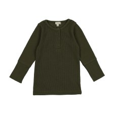 Ribbed Henley Tee Evergreen 10