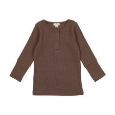 Ribbed Henley Tee Taupe 10