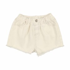 Fringe Denim Track Shorts Whit