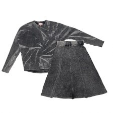 Tie Dye Teen 2pc Charcoal XXS(